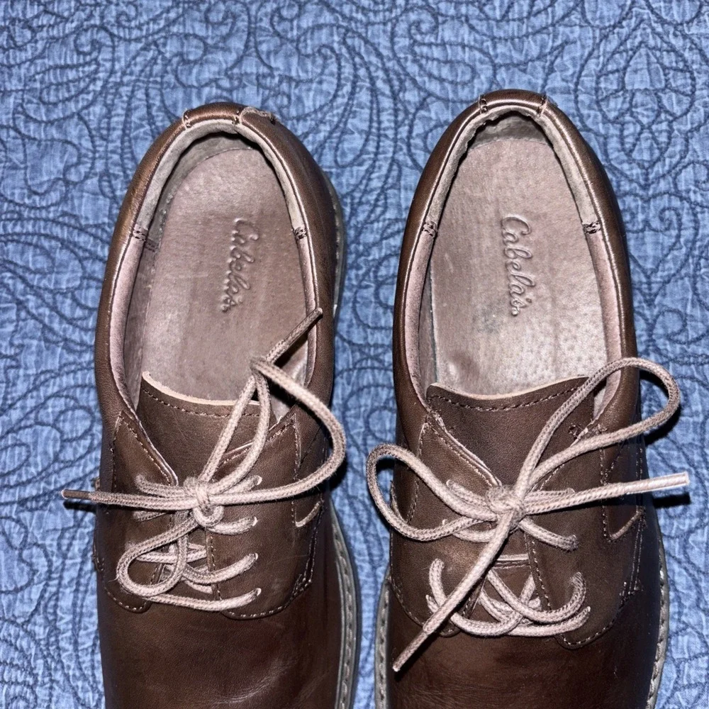 Cabelas Men's 10.5 D Brown Leather Lace Up Dress Oxford Shoes New